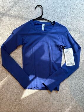 Lululemon Swiftly Performance Long-Sleeve Crew Neck Top - Psychic Blue